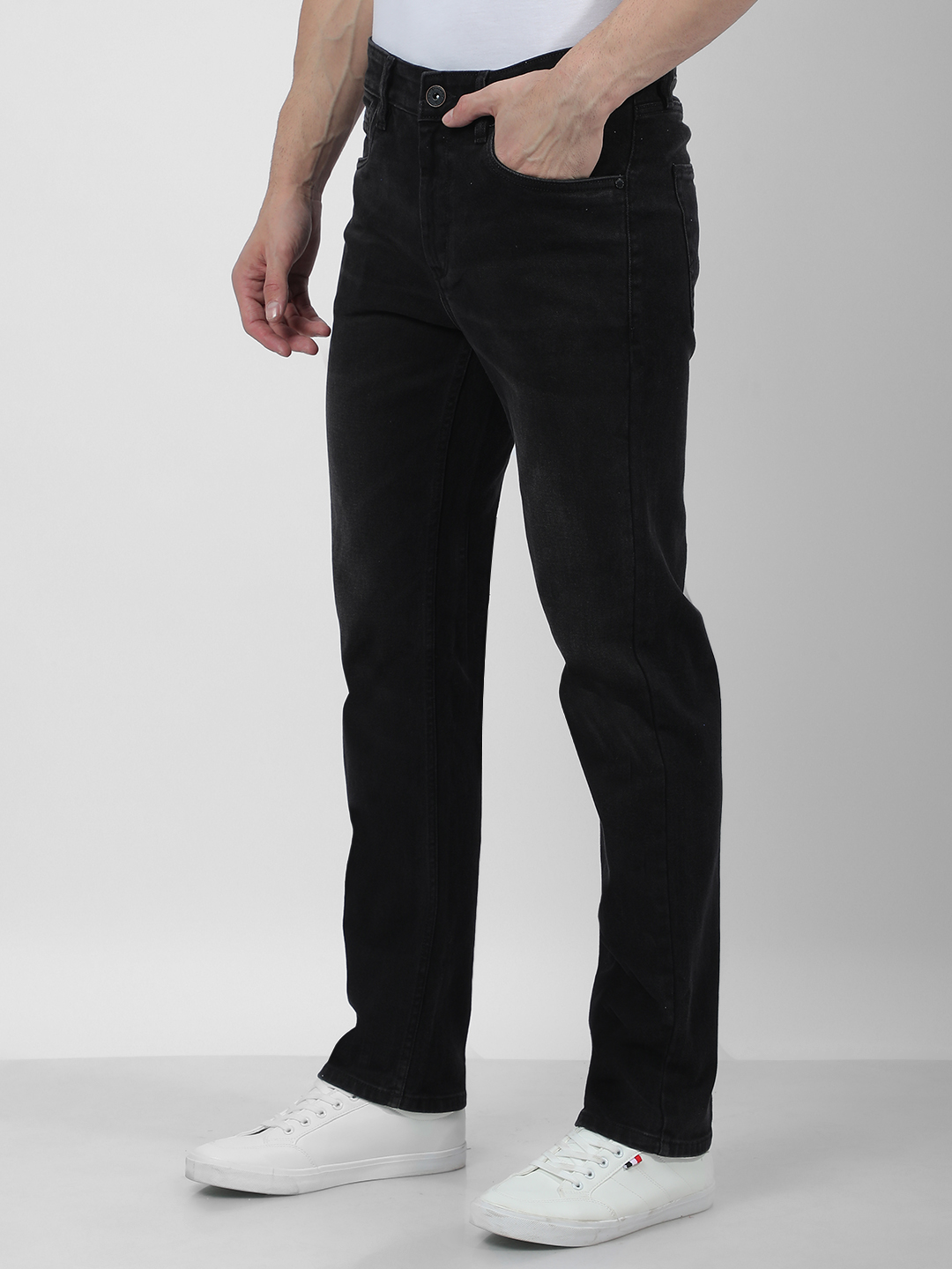 Numero Uno Men Faded Black Jeans